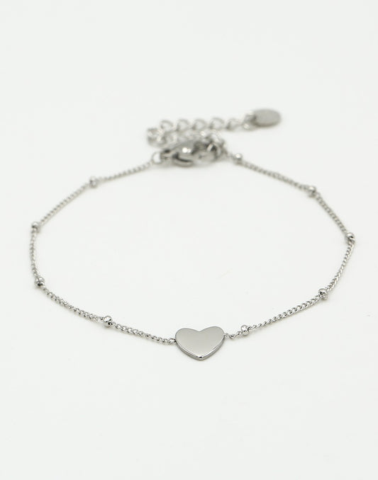 Armband met hartje zilverkleurig