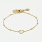 Armband met open hartje goudkleurig