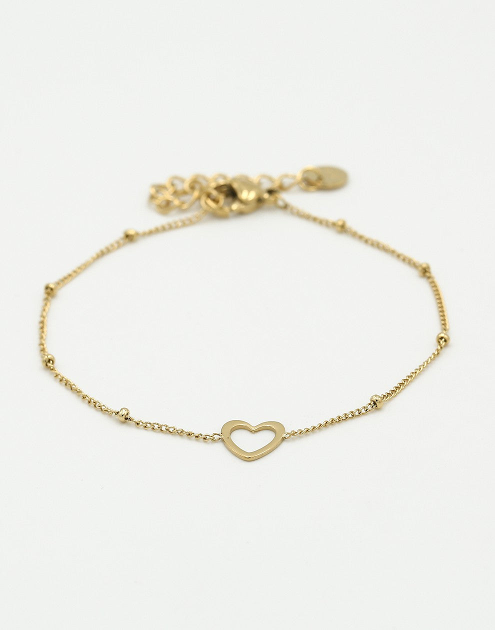 Armband met open hartje goudkleurig