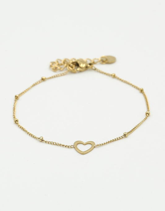 Armband met open hartje goudkleurig