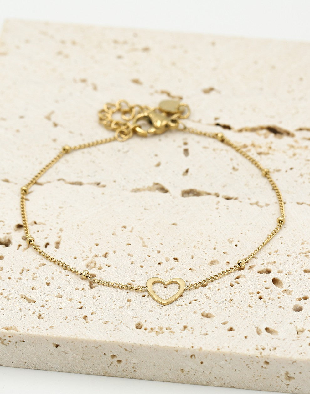 Armband met open hartje goudkleurig