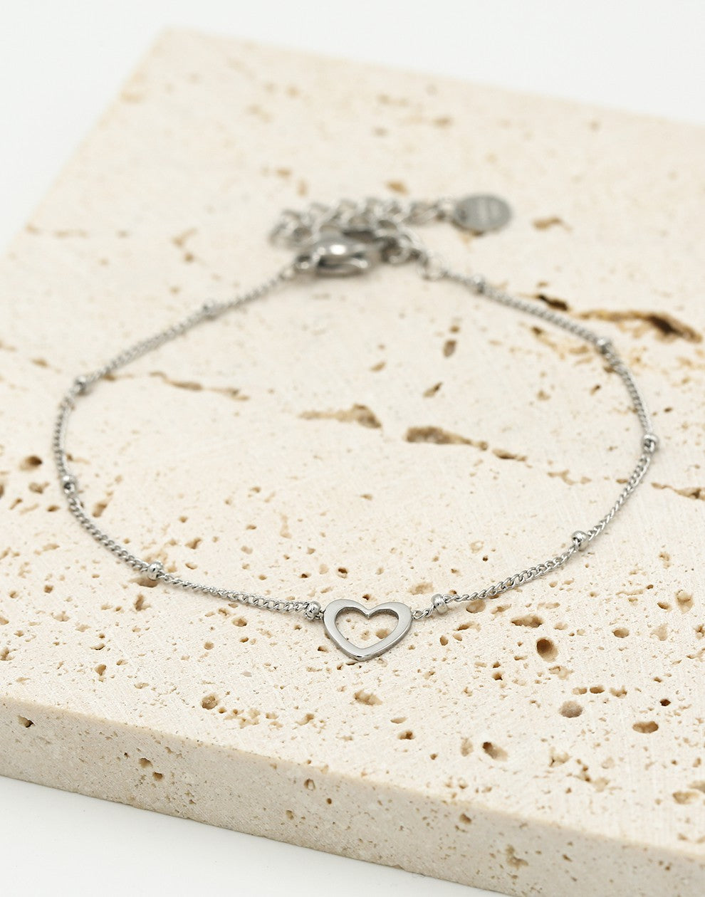 Armband met open hartje zilverkleurig