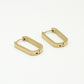 Rectangular gold-colored earring