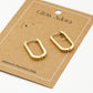 Rectangular gold-colored earring