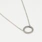 Ketting open rondje met steentjes zilverkleurig