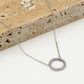 Ketting open rondje met steentjes zilverkleurig
