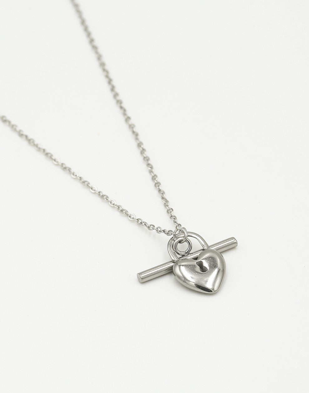 Ketting hartjes slot zilverkleurig