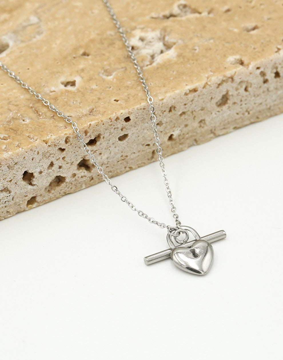 Ketting hartjes slot zilverkleurig