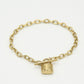 Schakelarmband met slot goudkleurig