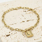 Schakelarmband met slot goudkleurig