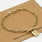 Schakelarmband met slot goudkleurig