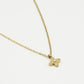 Ketting klaver met parel goudkleurig
