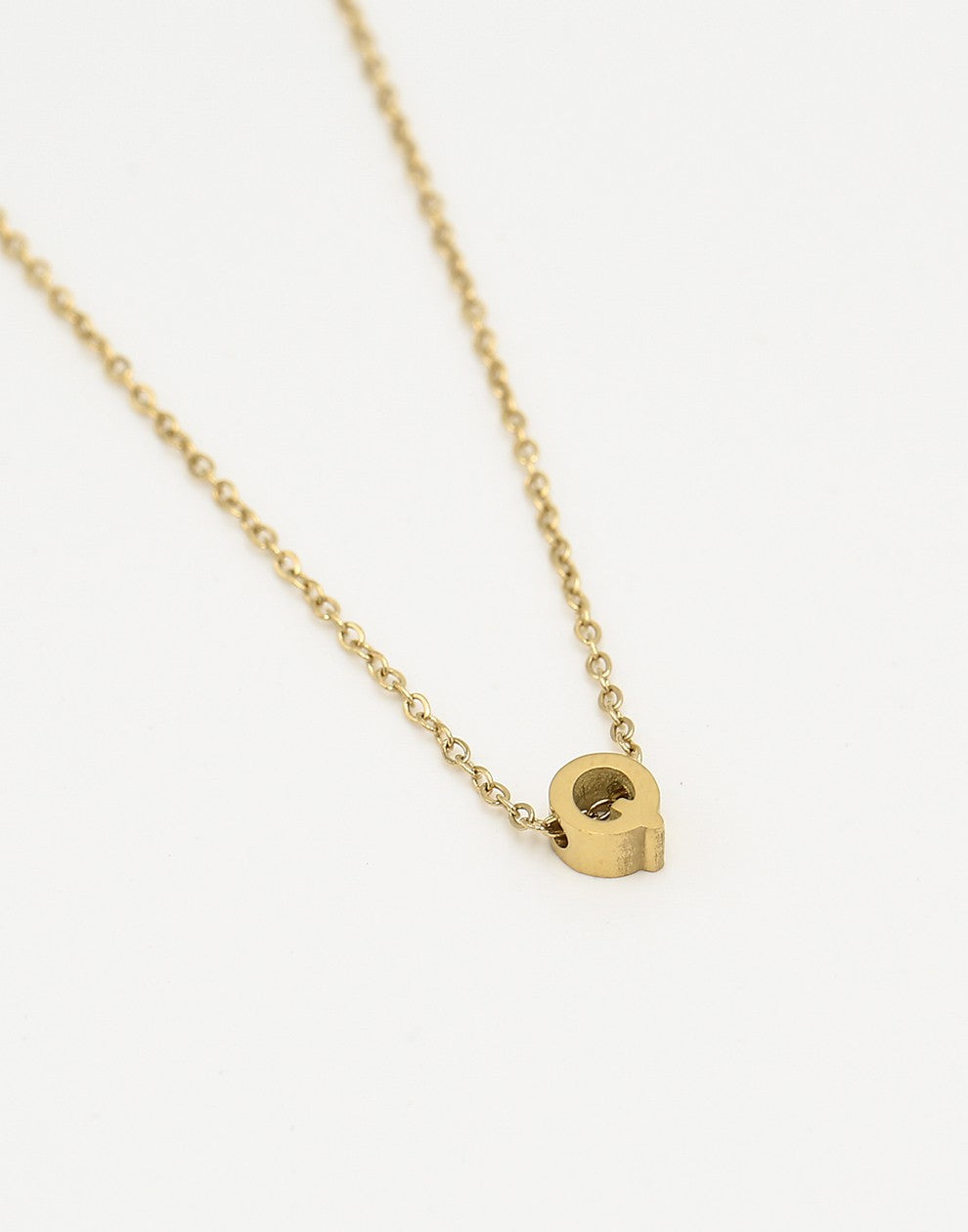 Initialen ketting letter Q goudkleurig