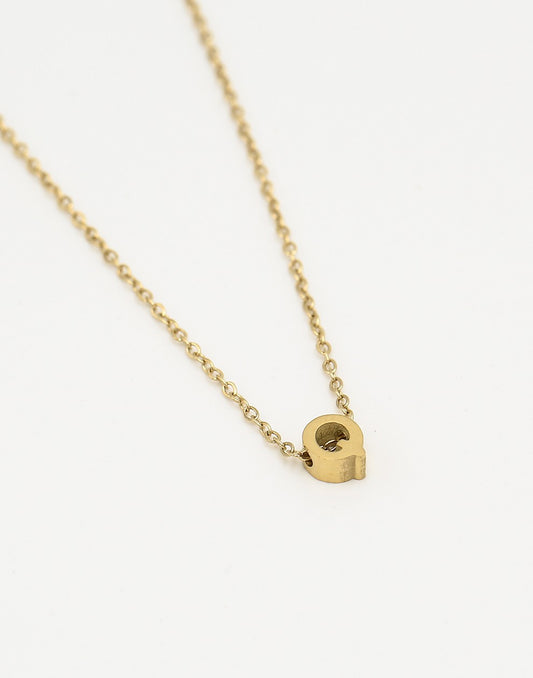 Initialen ketting letter Q goudkleurig