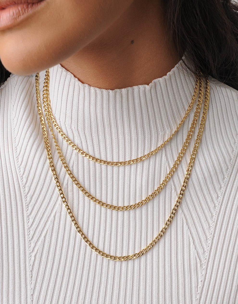 Fijne ovale schakkelketting 55cm goudkleurig