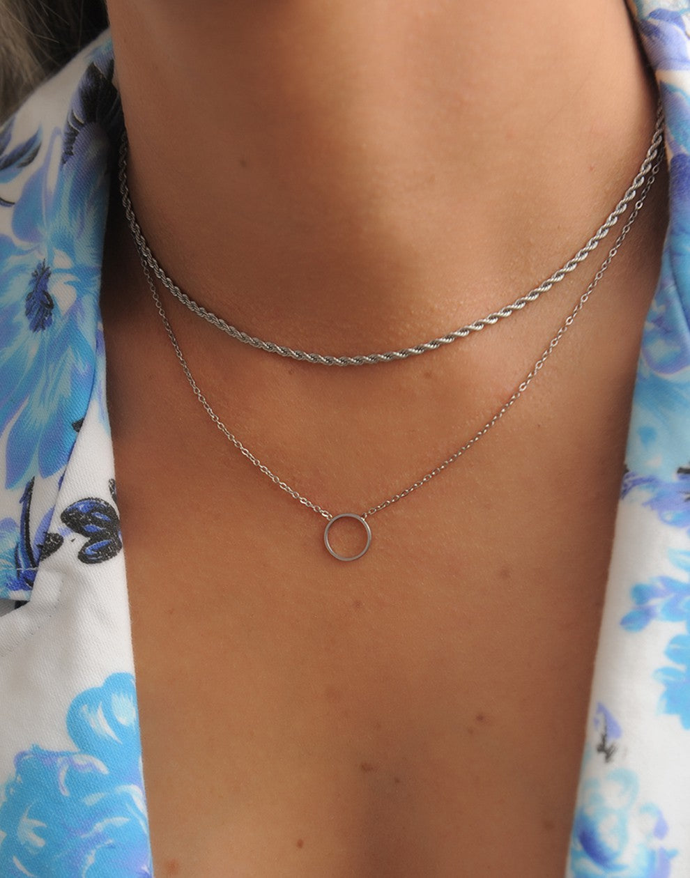 Gedraaide ketting zilverkleurig