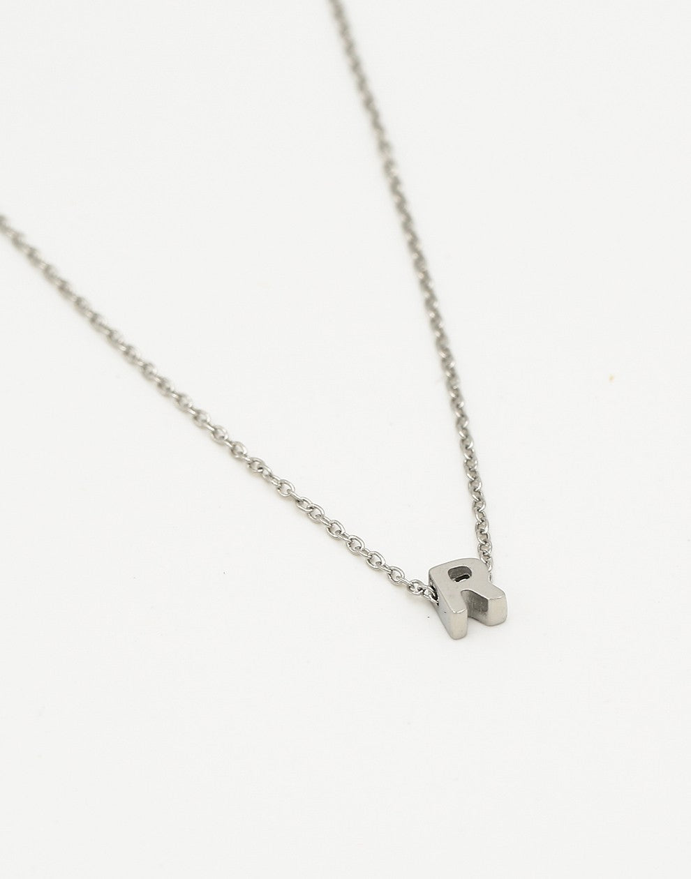 Initialen ketting letter R zilverkleurig