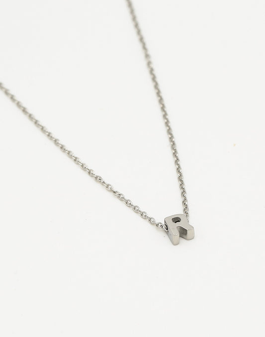 Initialen ketting letter R zilverkleurig
