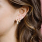 Rectangular gold-colored earring