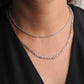 Ketting tennis en gedraaide schakel zilverkleurig