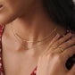 Ketting met dubbele hartjes goudkleurig
