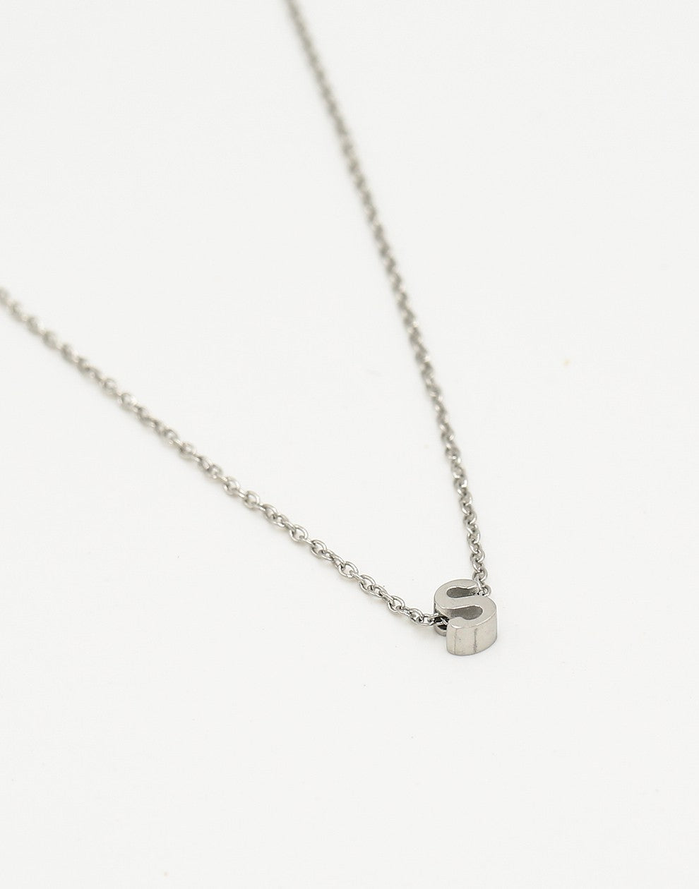 Initialen ketting letter S zilverkleurig