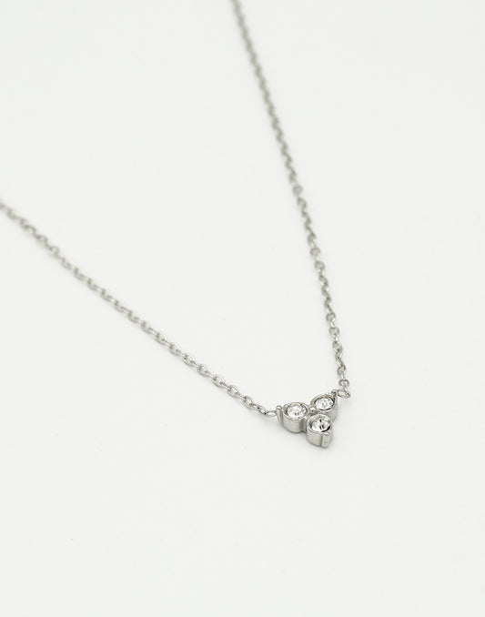 Ketting steentjes driehoek zilverkleurig