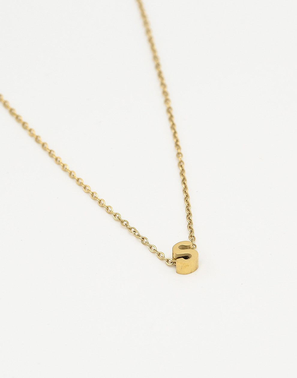 Initialen ketting letter S goudkleurig