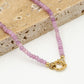 Kralenketting met slotje paars