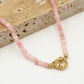 Kralenketting met slotje roze