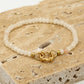 Kralenarmband met slotje beige