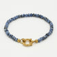 Kralenarmband met slotje blauw