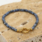 Kralenarmband met slotje blauw