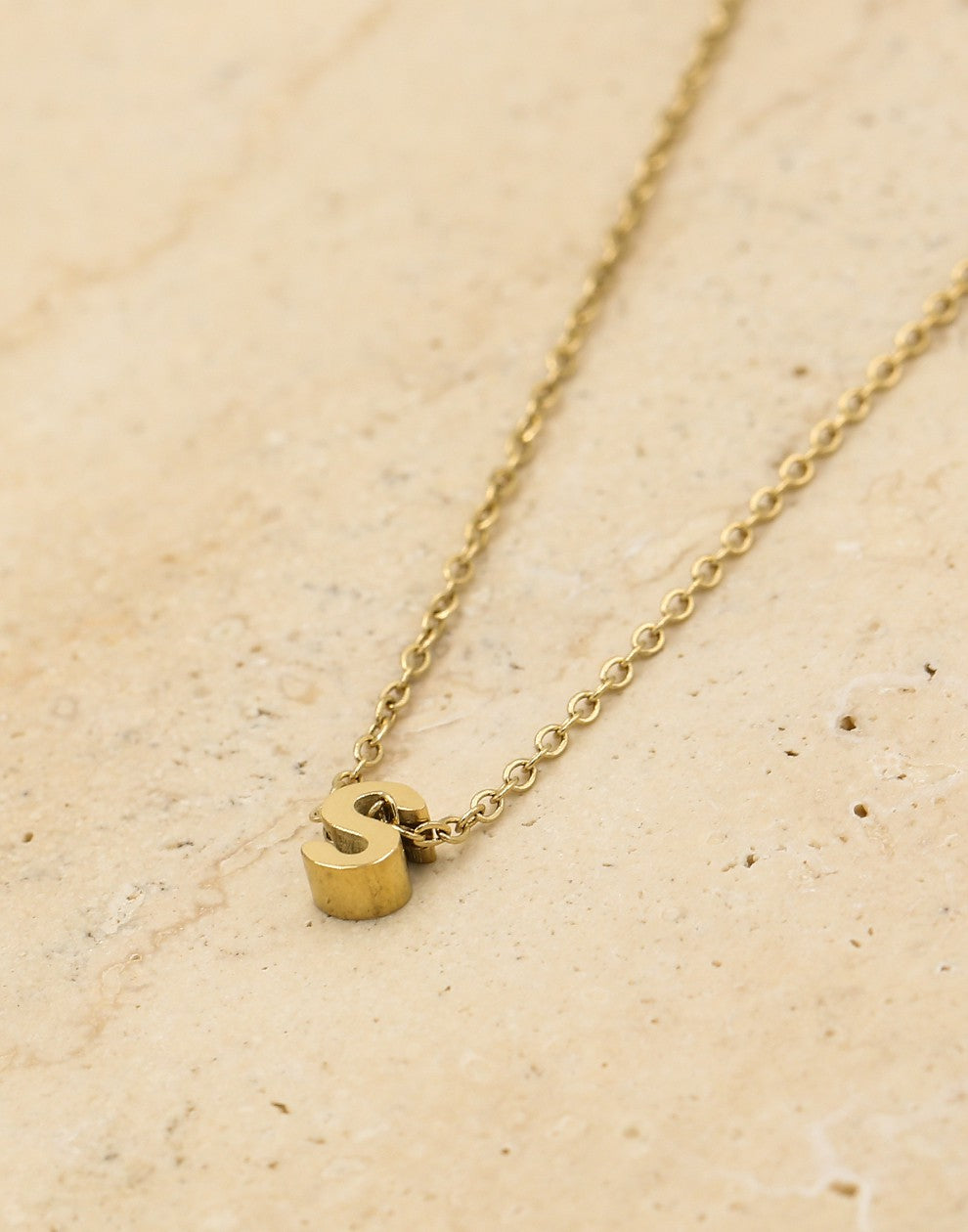 Initialen ketting letter S goudkleurig