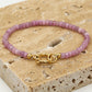 Kralenarmband met slotje paars