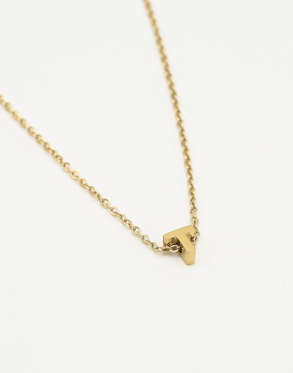 Initialen ketting letter T goudkleurig