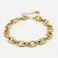 Anchor link bracelet 10mm gold-colored