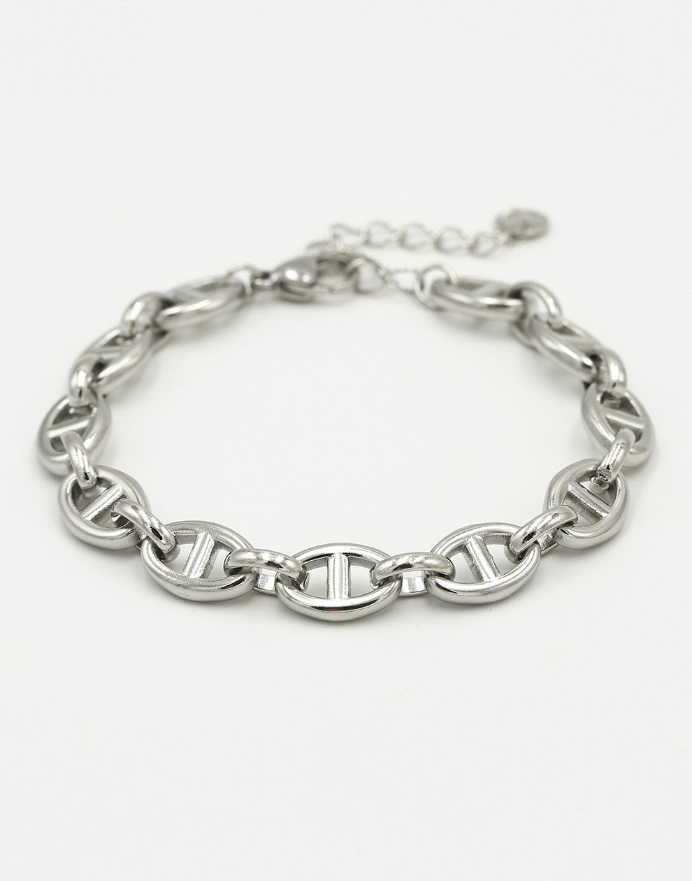 Schakelarmband anker 10mm zilverkleurig
