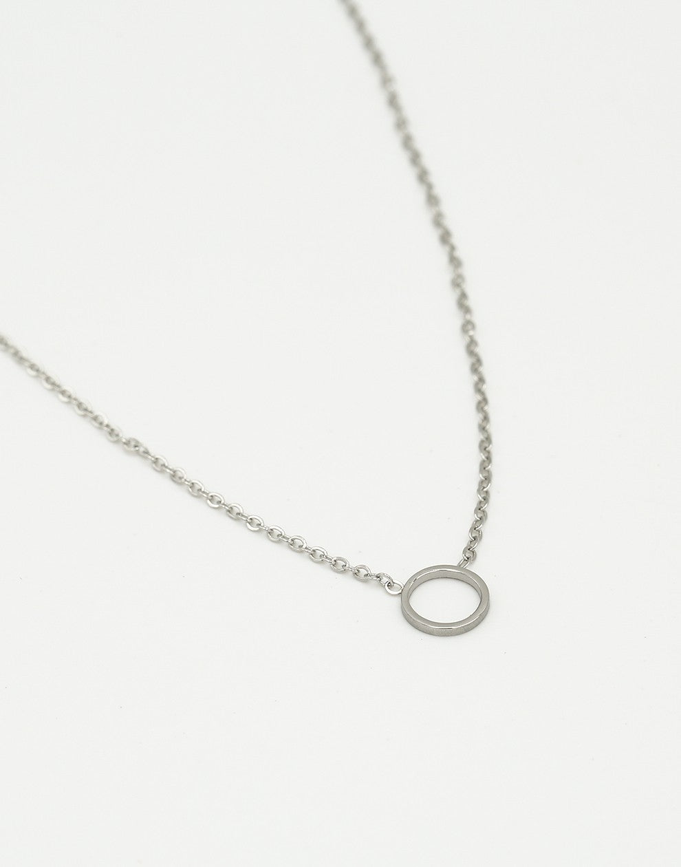 Ketting met open rondje 6mm zilverkleurig
