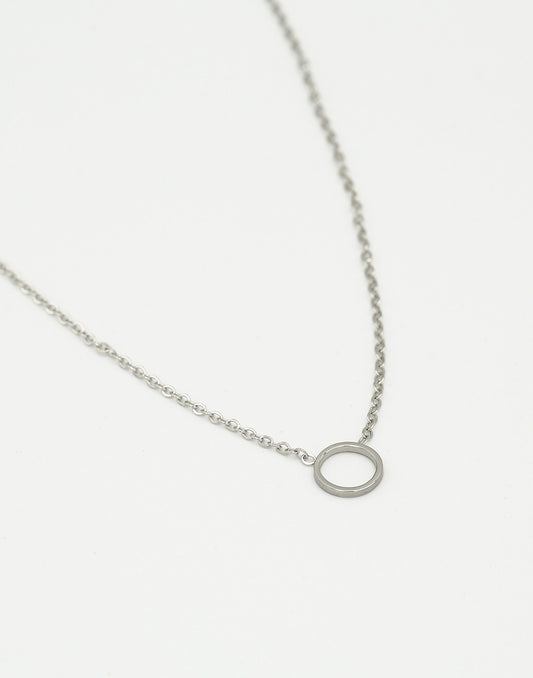 Ketting met open rondje 6mm zilverkleurig