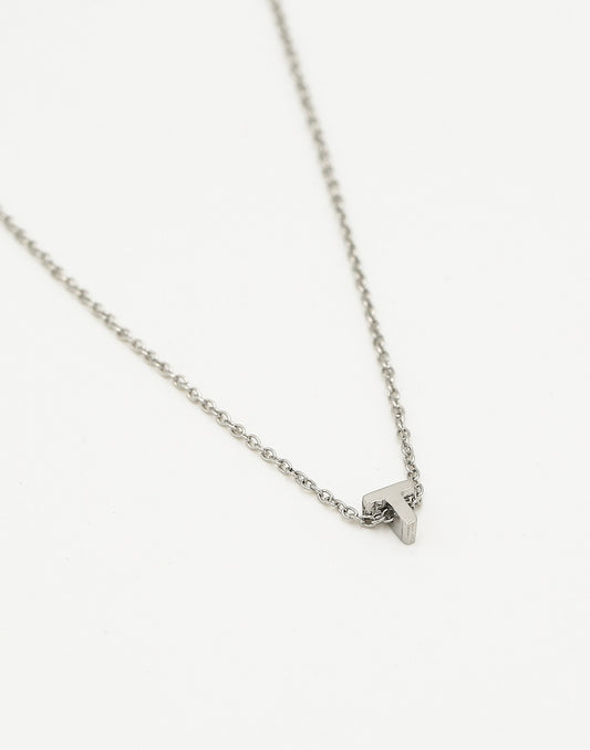 Initialen ketting letter T zilverkleurig