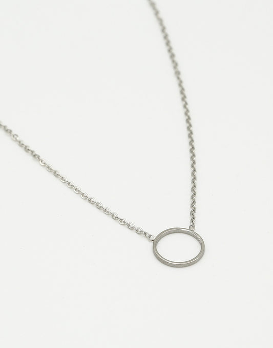 Ketting met open rondje 10mm zilverkleurig