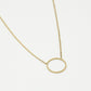 Lange ketting met open rondje 15mm goudkleurig