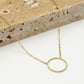Lange ketting met open rondje 15mm goudkleurig