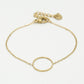 Armband met open rondje 15mm goudkleurig