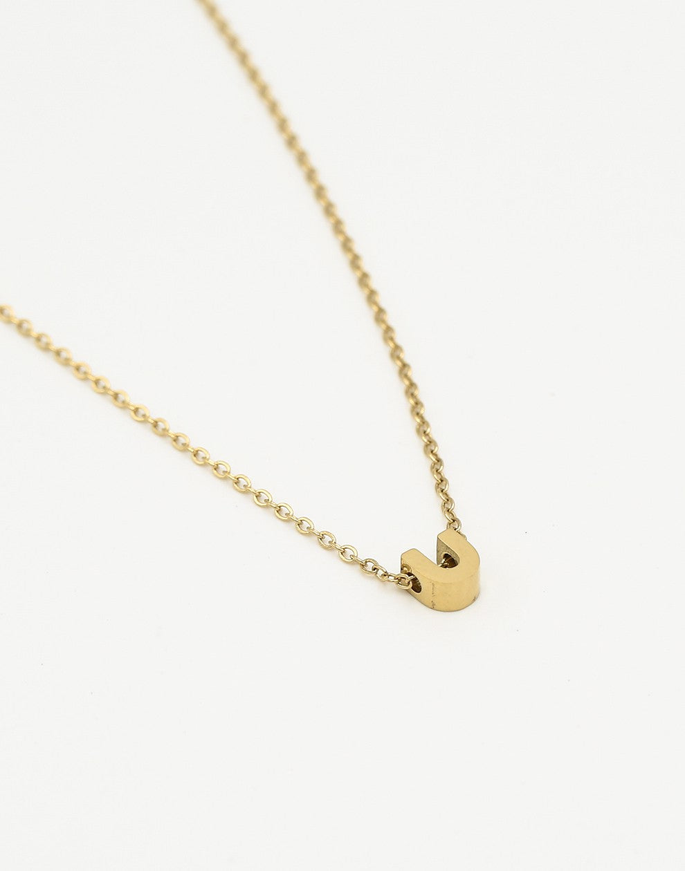 Initialen ketting letter U goudkleurig
