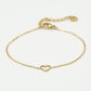 Armband open hartje goudkleurig