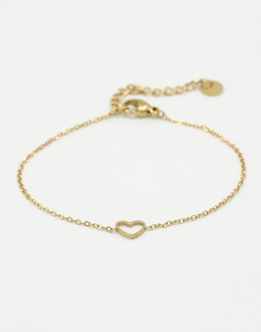 Armband open hartje goudkleurig