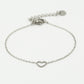 Armband open hartje zilverkleurig