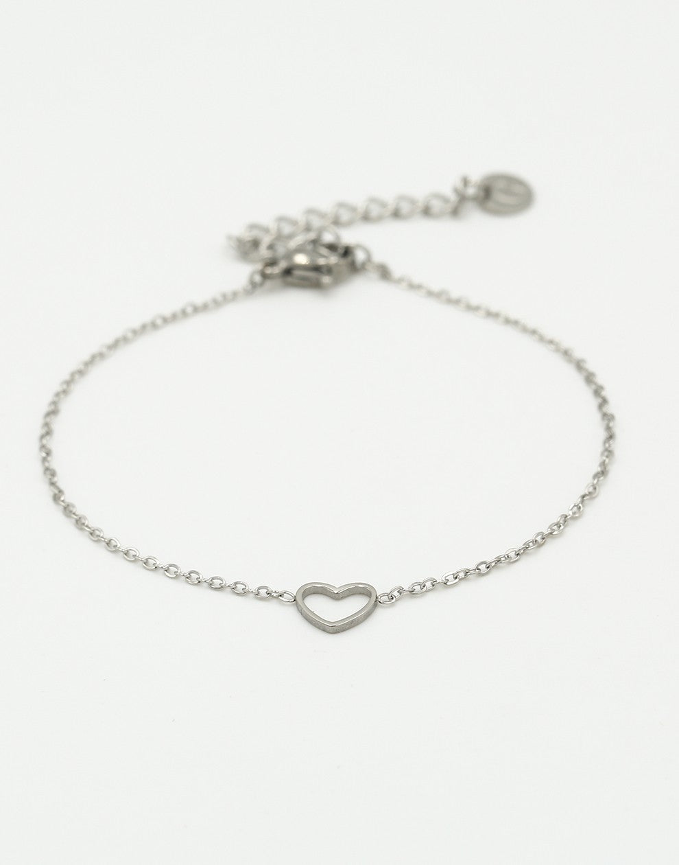 Armband open hartje zilverkleurig